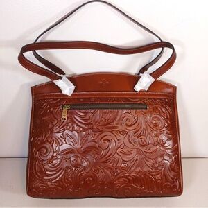 Patricia Nash Floral Embossed Brown Shoulder Bag